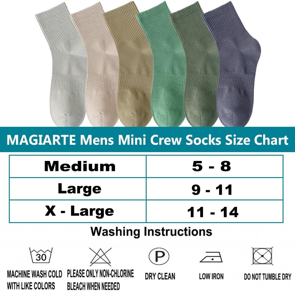MAGIARTE Mens Athletic Cotton Quarter Crew Socks Moisture Wicking Odor Control Arch Support Compression Running Socks for men - Image 6