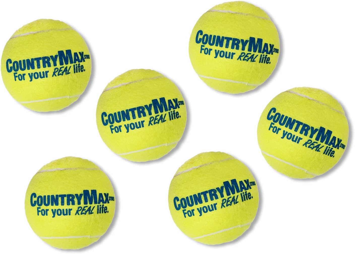 CountryMax Tennis Balls XL 4" for Large Breed Dogs, Agressive Chewers, Training and Playtime