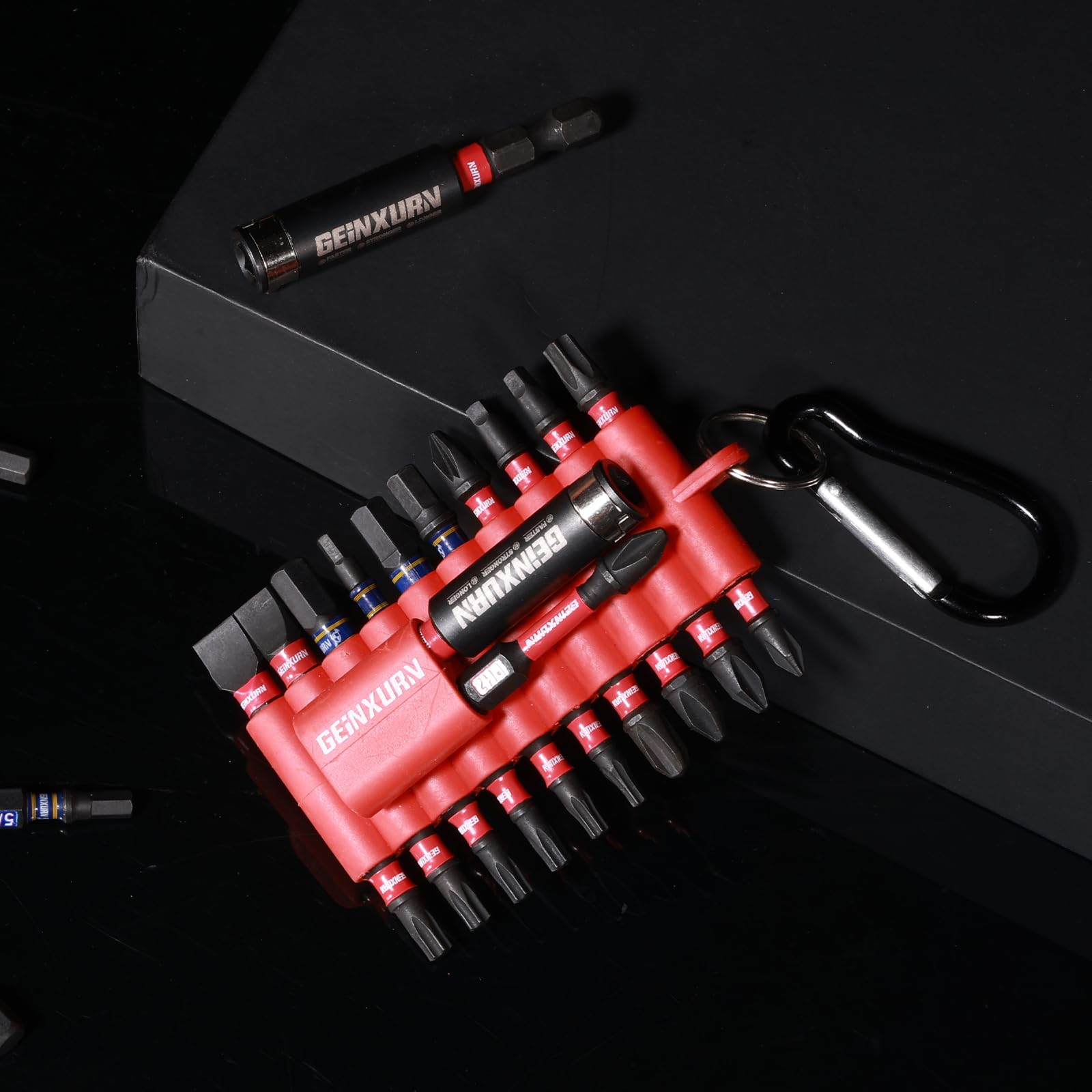 Geinxurn Juego de 22 puntas de destornillador de impacto con funda organizadora, magnéticas (PH1, PH2, PH3, T10, T15, T20, T25, T30, SQ2, PZ2, H5, H6, H1/4, H1/8, SL#8, SL#10) S2 - Juego de puntas de
