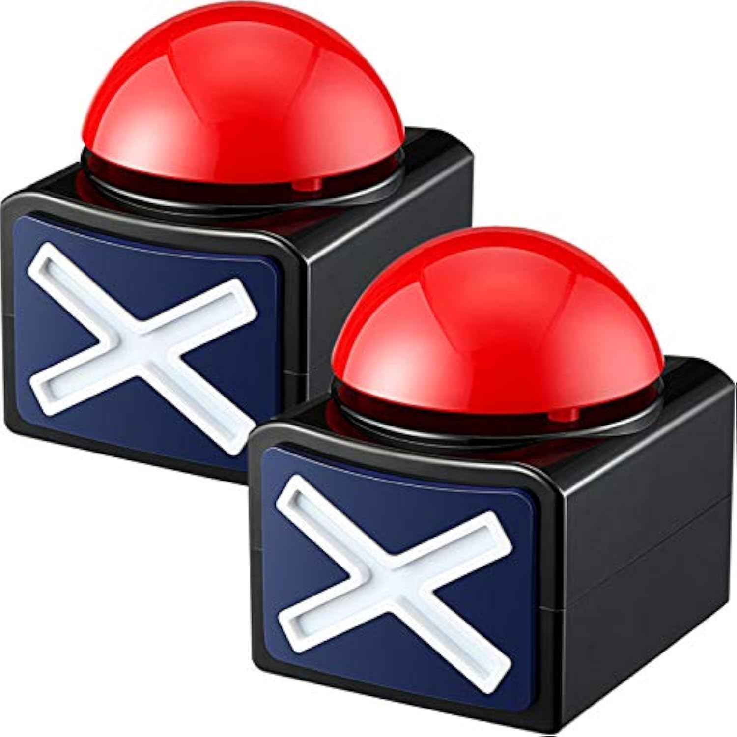 2 Packs Answer Buzzers With Sound and Light - Red Alarm Buttons for Quiz Contest, Funny Game Show Party Props for Adults, Teens, Boys, Girls