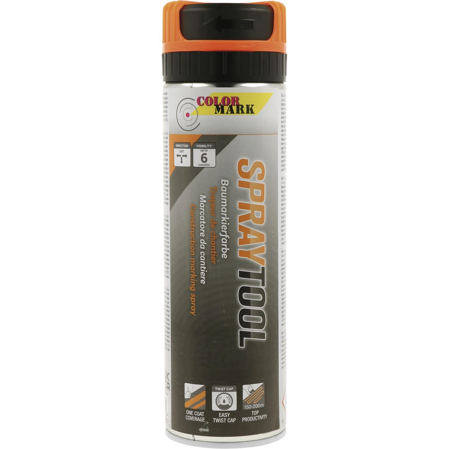 vasalat Markierungsspray Set - Markierspray Neon orange für schnelle und saubere Markierungen, 12 Stück
