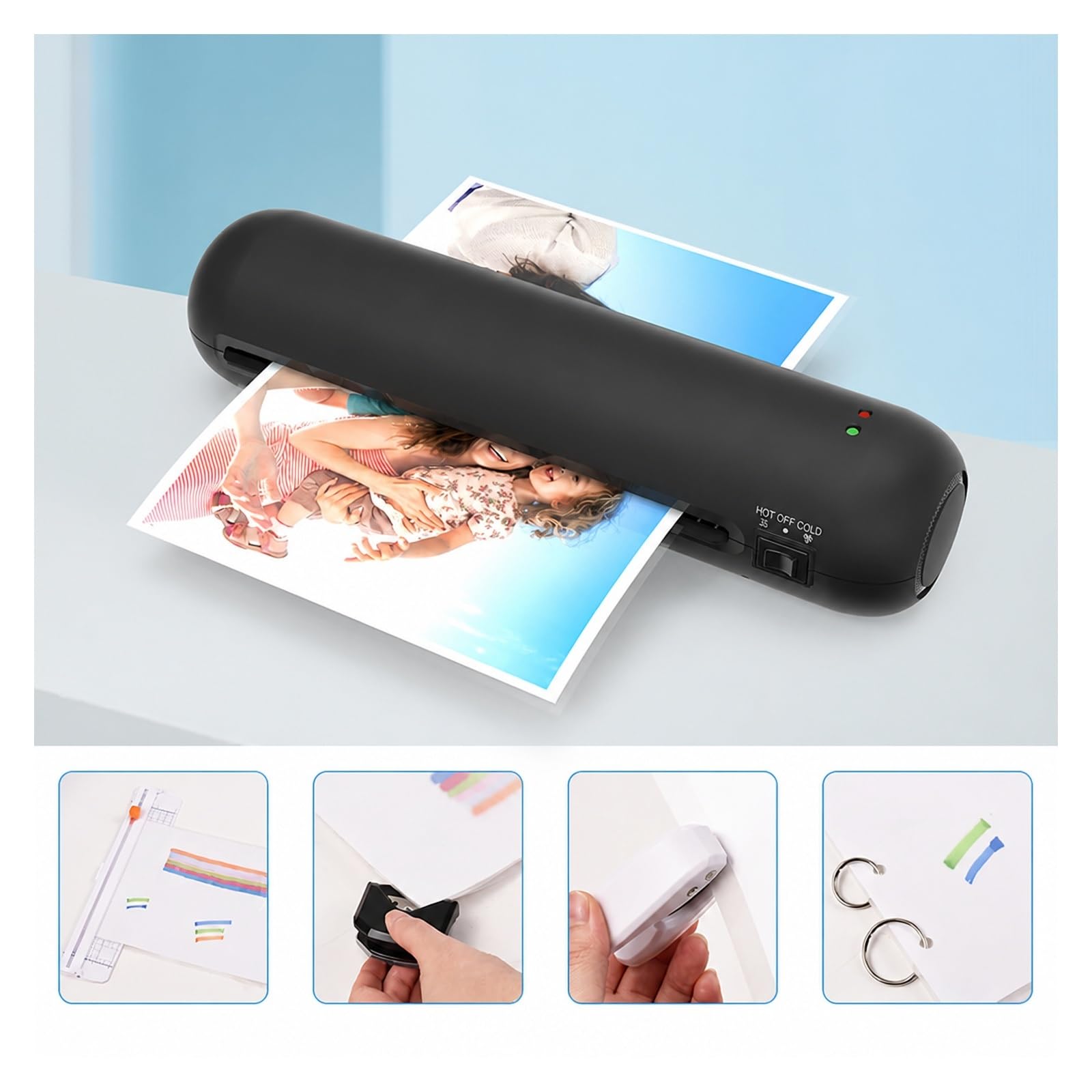 Laminator, Zestaw Maszyn Do Laminowania Biurkowego A4 Laminowanie Na Gorąco I Zimno do domu i biura
