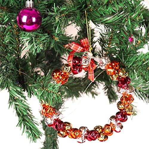 Havii 2 Piece Christmas Jingle Bell Wreath Metal Window Garland For Christmas Wall Hanging Ornaments Party Home Decoration #TOP2
