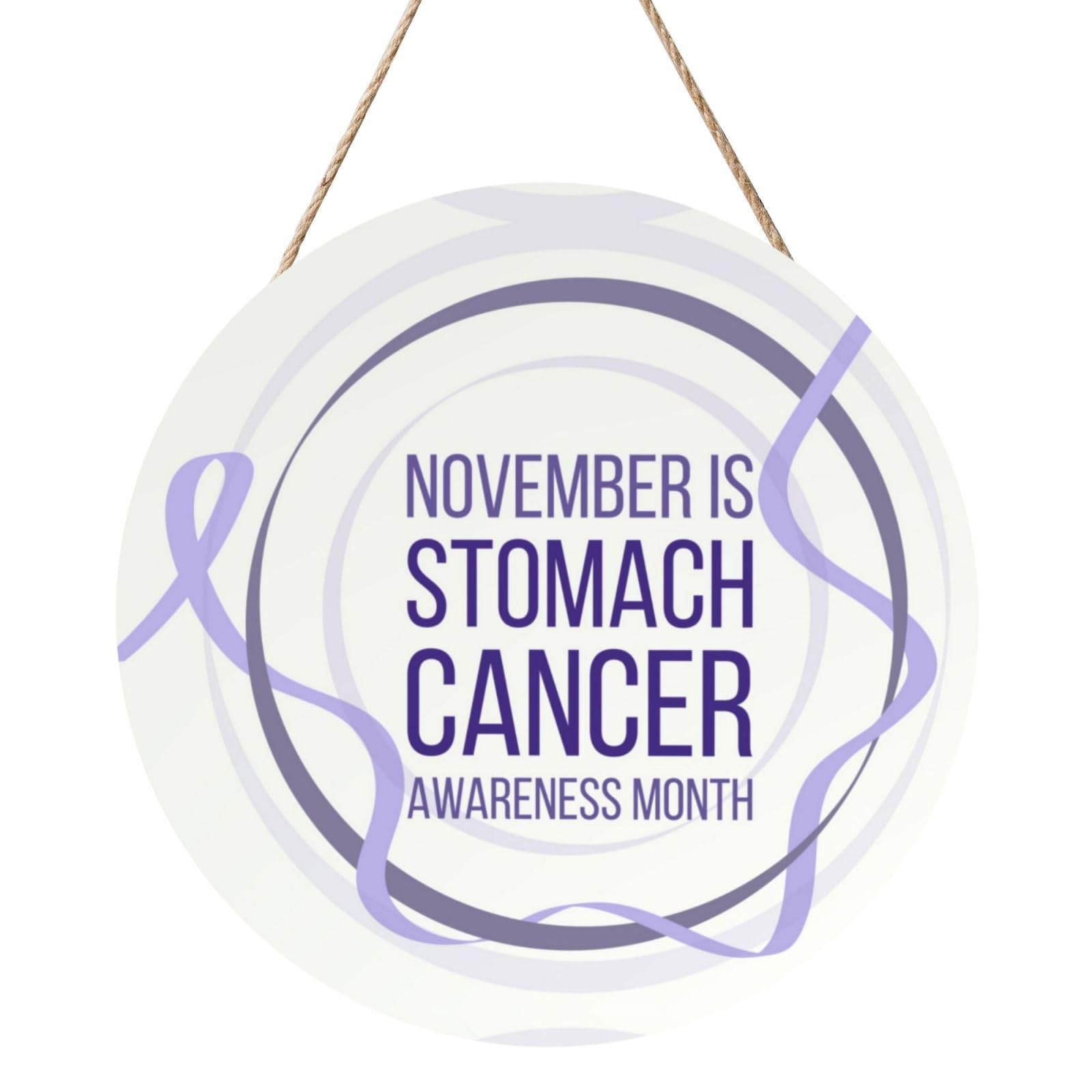 Stomach Cancer Awareness Periwinkle Ribbon Door Signs Plaques Wood Welcome Sign For Front Door Wall Hanging For Home Farmhouse Office Classroom Party Decoration