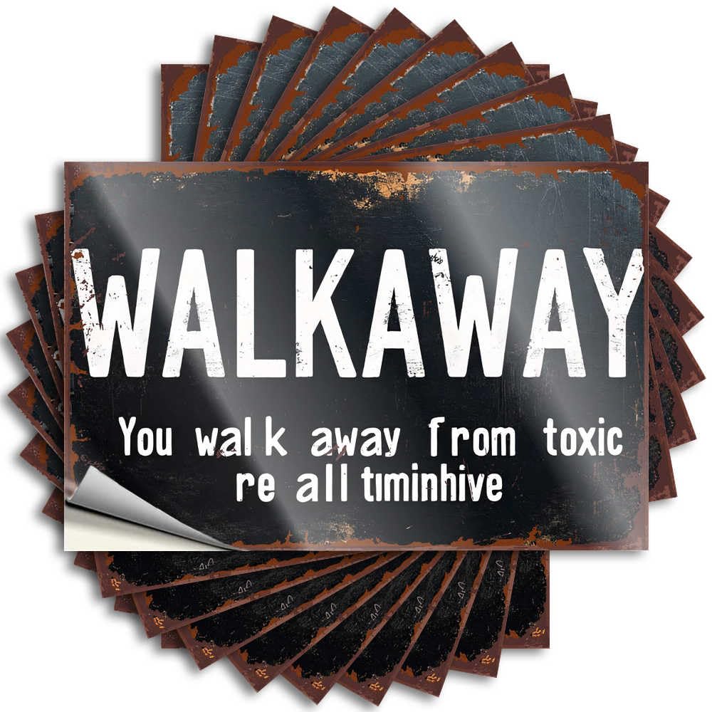 Book Decals, Girly Bathroom Decor Bottle Walk Away from Toxic Relationships: Embrace Positive Change | Funny Quote Ideas Decals(8X12CM)