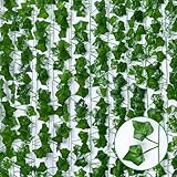 Efeu Künstlich 98Ft, 14 Pack Kunstpflanze Efeu Girlande, Gefälschte Künstliche Pflanzen, Hängend Fake Efeu Vines für Haus Schlafzimmer Garten Spalier Zaun Balkon Hochzeit Veranstaltung Dekoration
