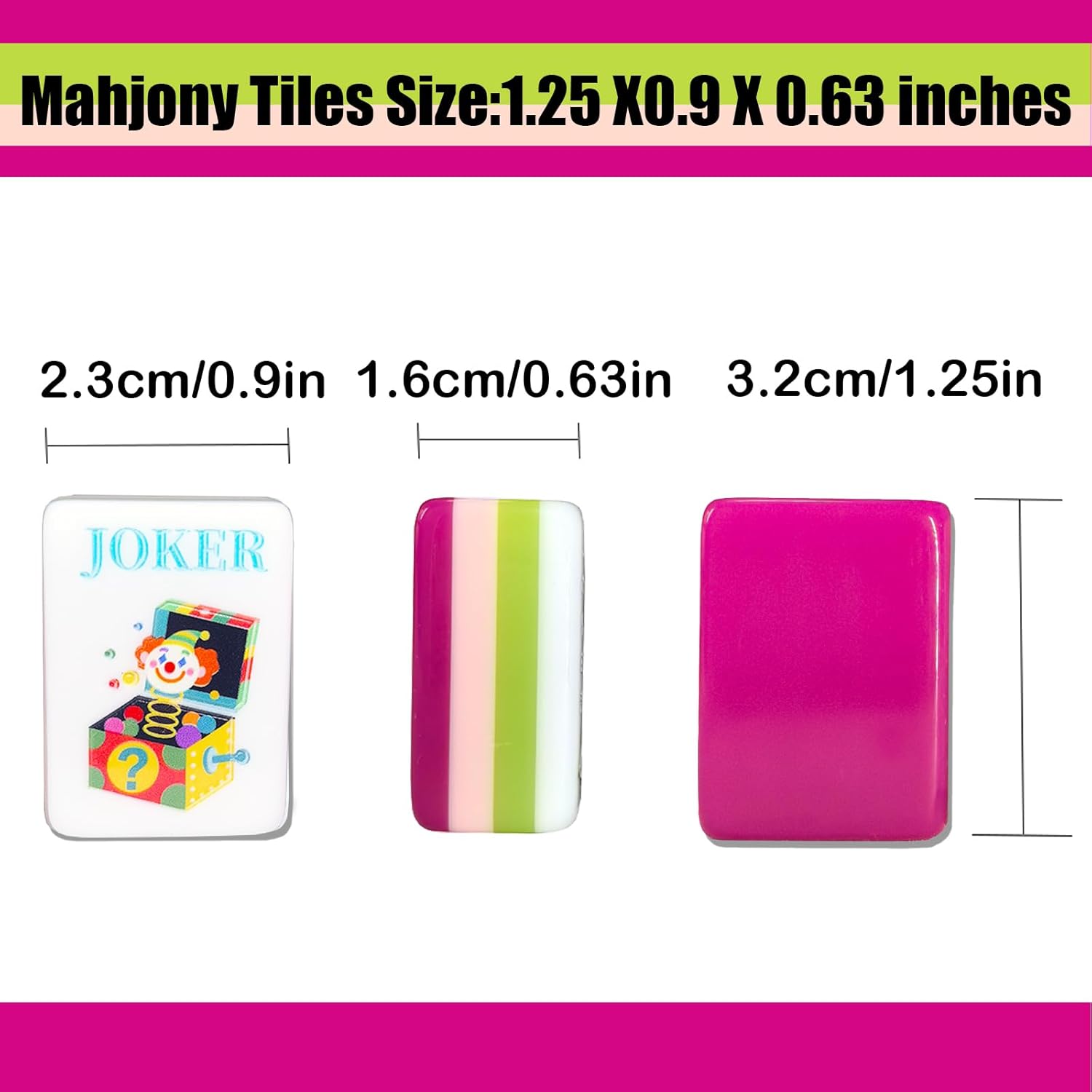 American Mahjong Circus Design Set 1.2-inch 160 Acrylic High-Grade Four Layer Mah-Jongg Tiles