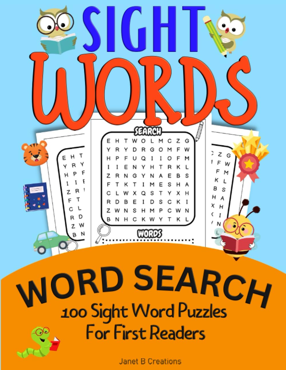 Word Search Activity Book for Kids Ages 4-8: 100 Sight Word Puzzles, with High-Frequency Words, Brain Game Activity for Early Readers