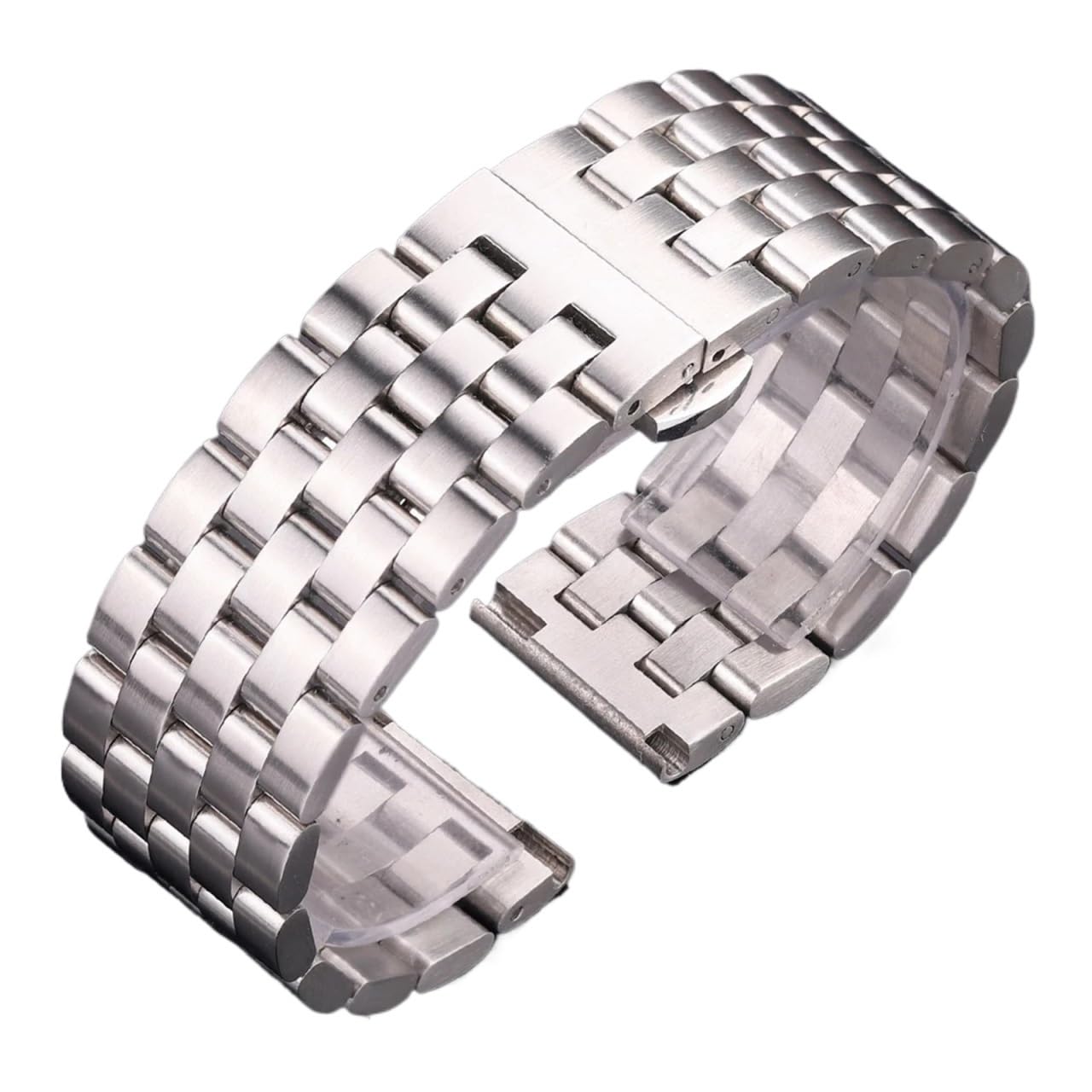 yingyingjia Bransoleta Ze Stali Nierdzewnej Do Zegarka 20 Mm 22 Mm 24 Mm 26 Mm Pasek Ze Szczotkowanego Metalu W Kolorze Srebrnym Z Zapięciem Zatrzaskowym Dla Mężczyzn I Kobiet