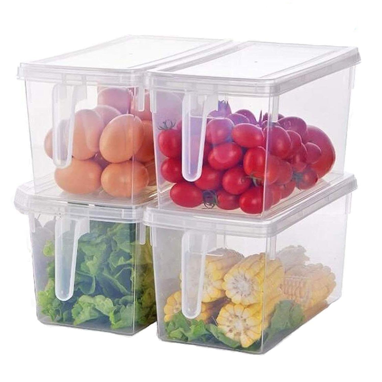 Livhome Clear Plastic Fridge Containers With Handle, 5L Bpa-Free Food Storage Containers With Lids, Freezer & Dishwasher Safe, Microwavable Snack Boxes & Lunchboxes For Adults