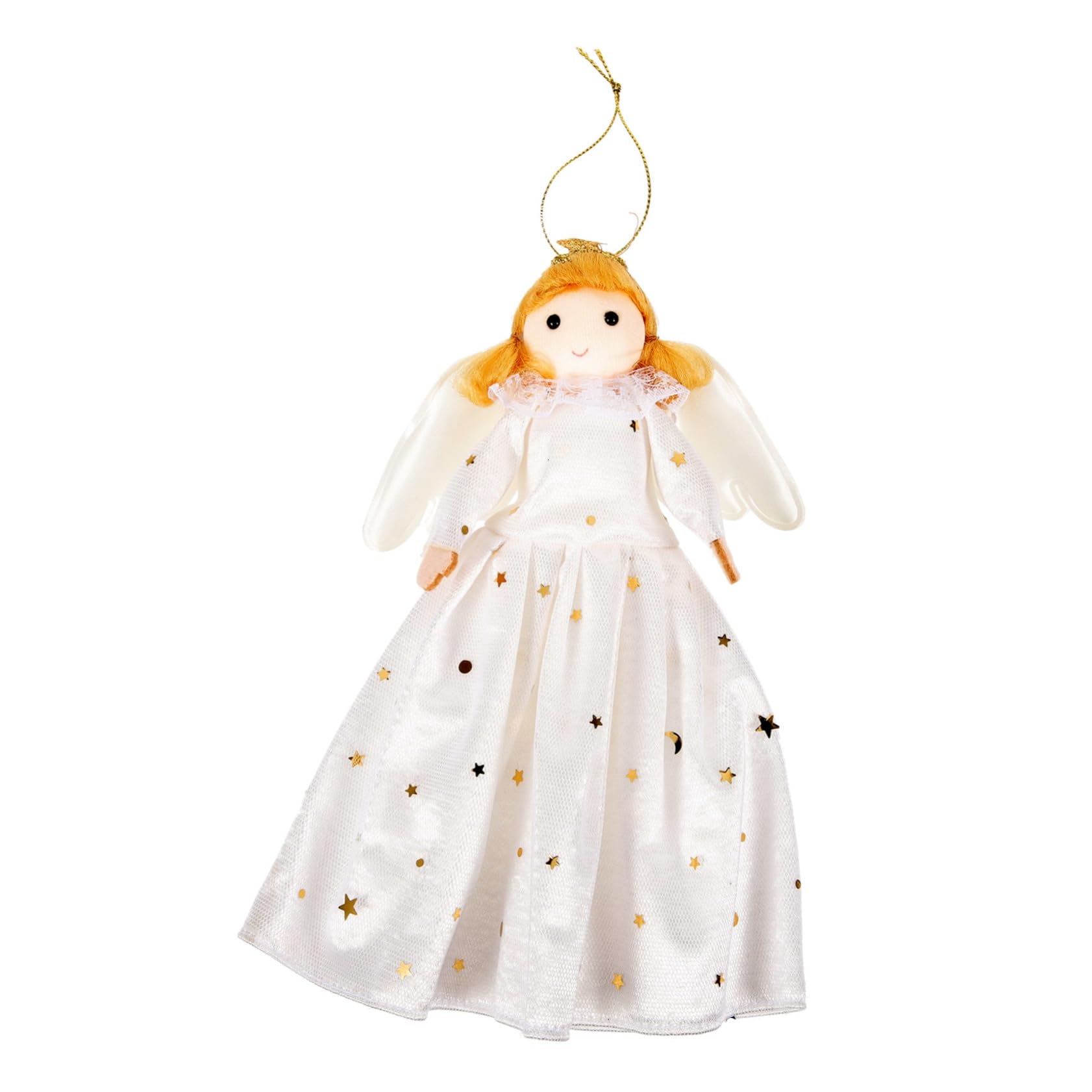 Adorno de árbol de Navidad artesanal: 4 muñecos de tela de bailarina de ballet y estrella