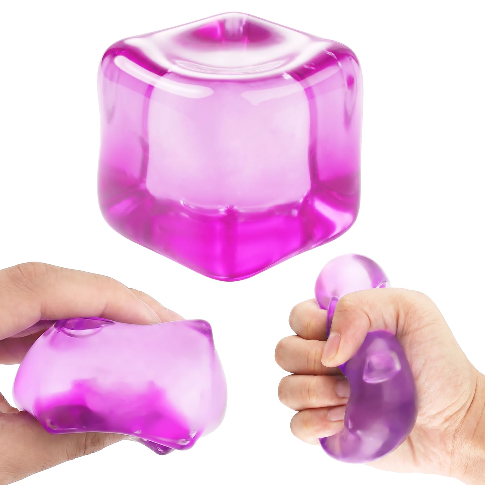 RZCOMP Ice Cube Squishy,5CM Squishy Cube Fidget Toys,Slow Rise Ice Cube Stress Ball Squishy Toys Gift for Adults & Kids (Purple)