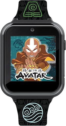 Miniatura 2 de Accutime Avatar - Reloj inteligente con pantalla táctil de aprendizaje educativo negro para niños, niñas, unisex, cámara selfie, alarma, calculadora