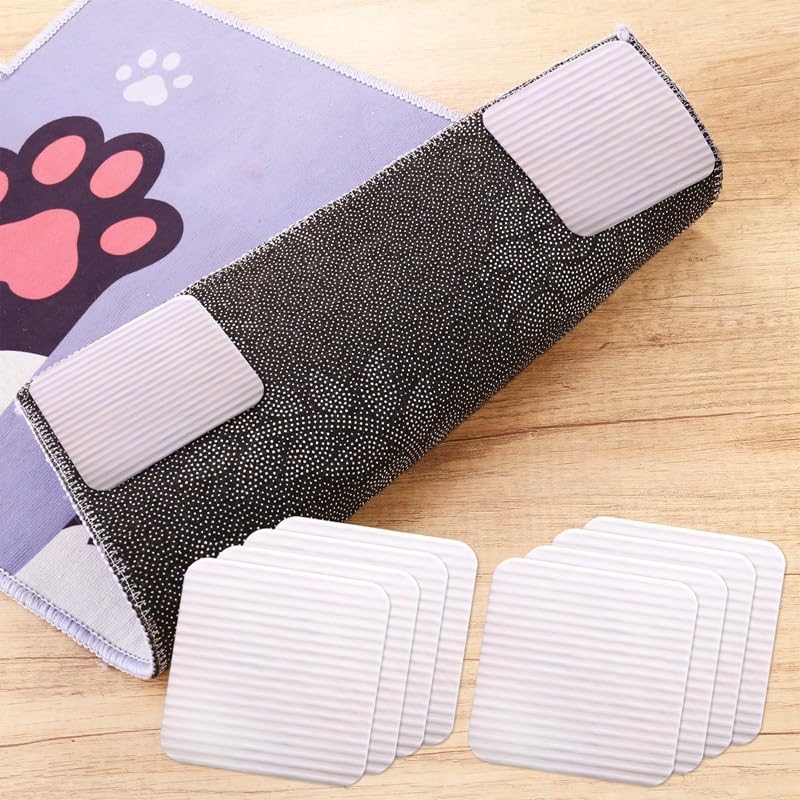 FANTESI 8 Pack Rug Gripper, Non Slip Rug Grips Washable Anti Slip