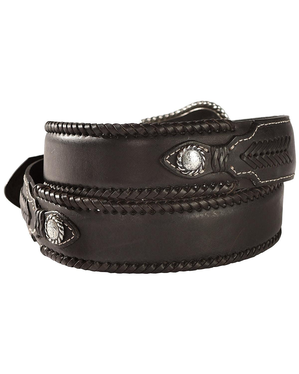 BeltsandStuds Man Women Black Snap on belt with Lion buckle L 38 Black