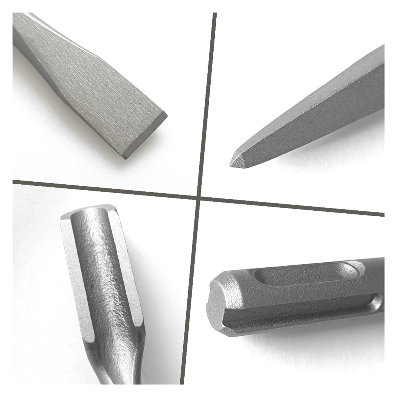 Set di 4 scalpelli con Gambo SDS/Plus, Martello Elettrico, Punta scanalata, scalpello Piatto, Utensili for muratura for Cemento, Mattoni, muri, Roccia