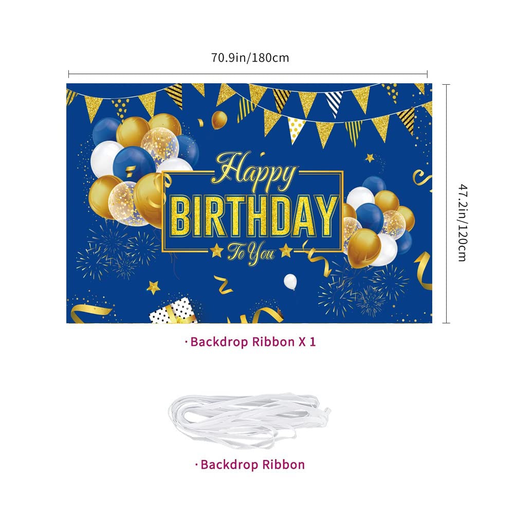 Happy Birthday Banner Backdrop - 63x17.7 Inch Colorful Yard Sign, Indoor/Outdoor Party Decor - View #8