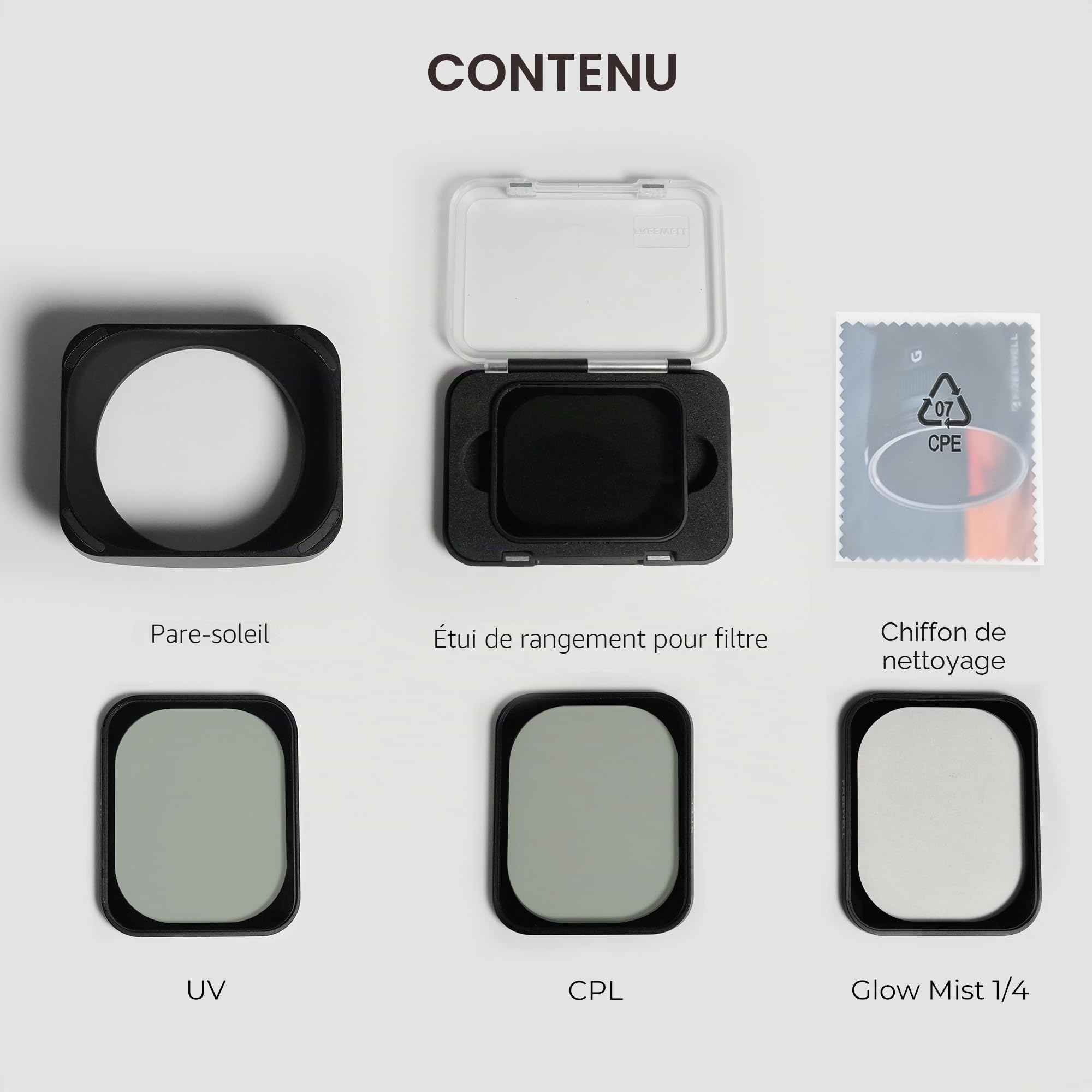 Freewell Pare-Soleil pour Ricoh GRIV-Filtres Magnétiques empilables CPL UV | Brume avec Protection en Verre trempé