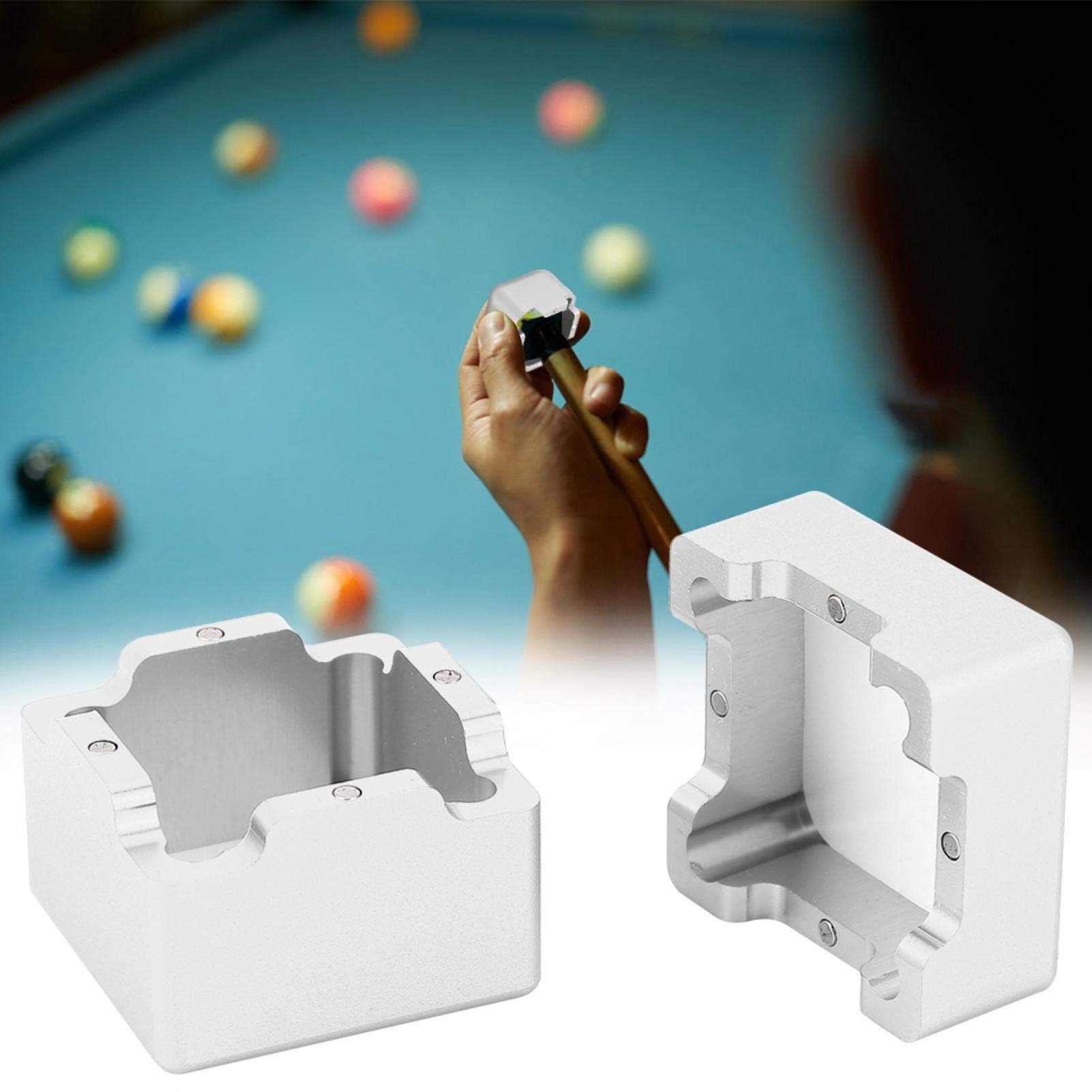 Cyrank Pince à Craie de Billard, Billiard Depot Porte-Craie magnétique pour Queue de Billard Porte-Craie magnétique en Acier Inoxydable pour Queue de Billard Accessoires de Sport