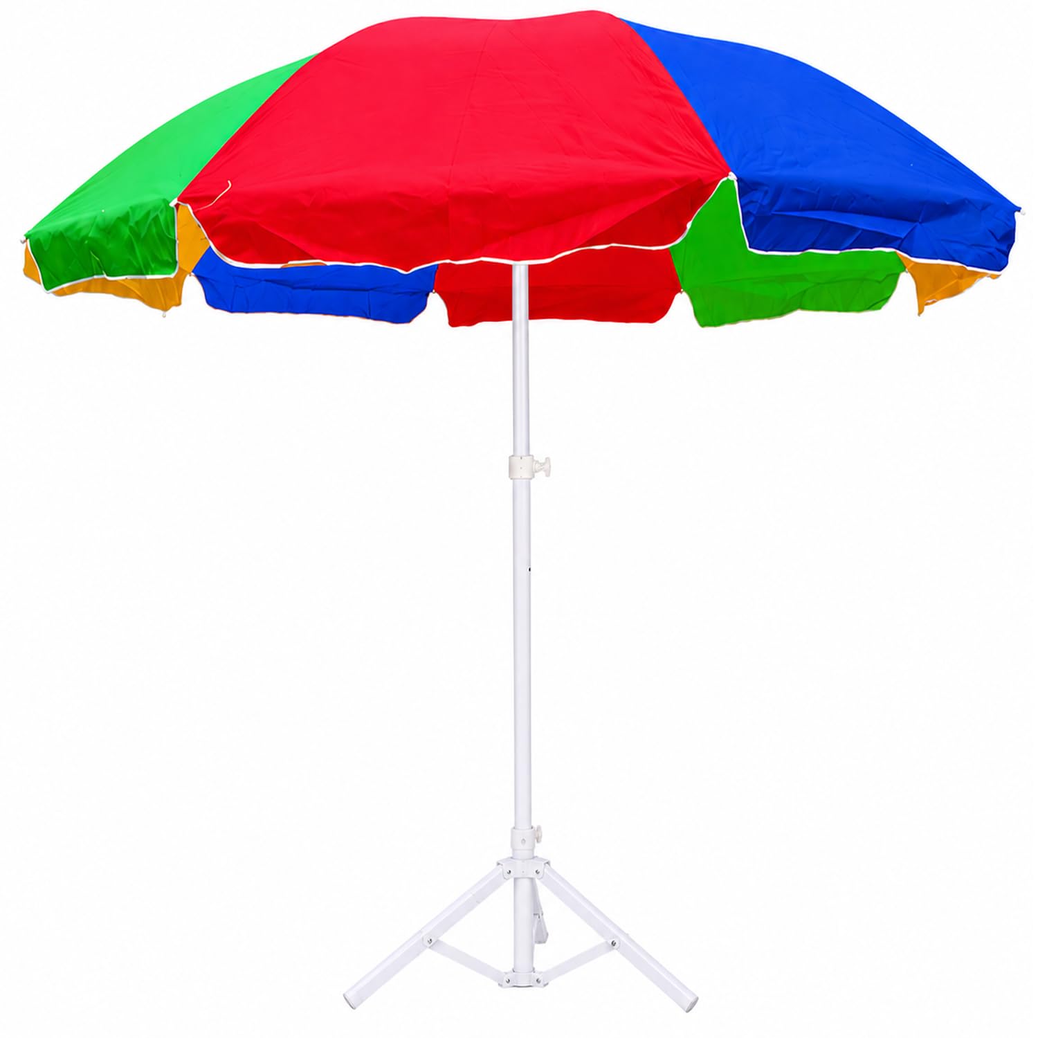 BENAVJI 7.5 Feet Multicolor Patio Umbrella with Adjustable Height Stand | Outdoor Garden Beach Umbrella | UV Protection, Water Resistant, Heavy Duty Tripod Base | Portable Sun Shade for Garden, Terrace, Picnic & Beach-image-3