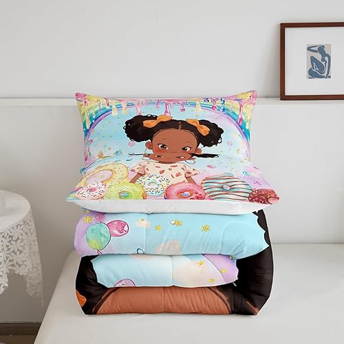 Miniatura 103 de Castle Fairy Juego de edredón con bandera estadounidense, tamaño King, ropa de cama de animales de pastor alemán para niñas y adolescentes, juego