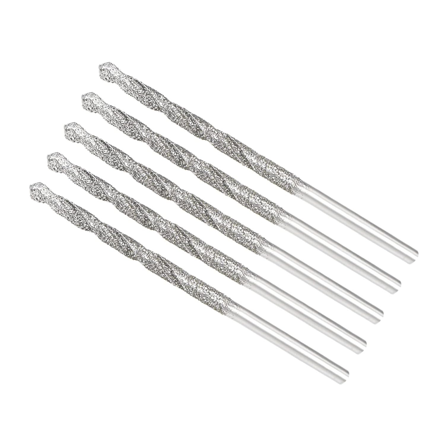 Diamond Twist Drill Bits, 1.2mm Drill Bit Diameter, Metric Tipped Drill Bit High Speed Steel - (Applications: for Glass Sea Shells), 5-Pieces