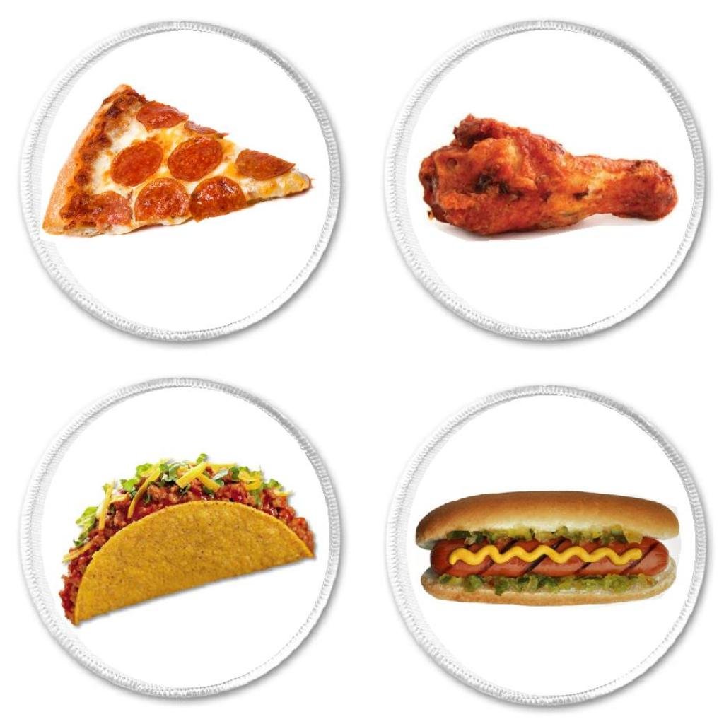 Set of 4 Pizza Chicken Wing Taco Hot Dog Food - 3