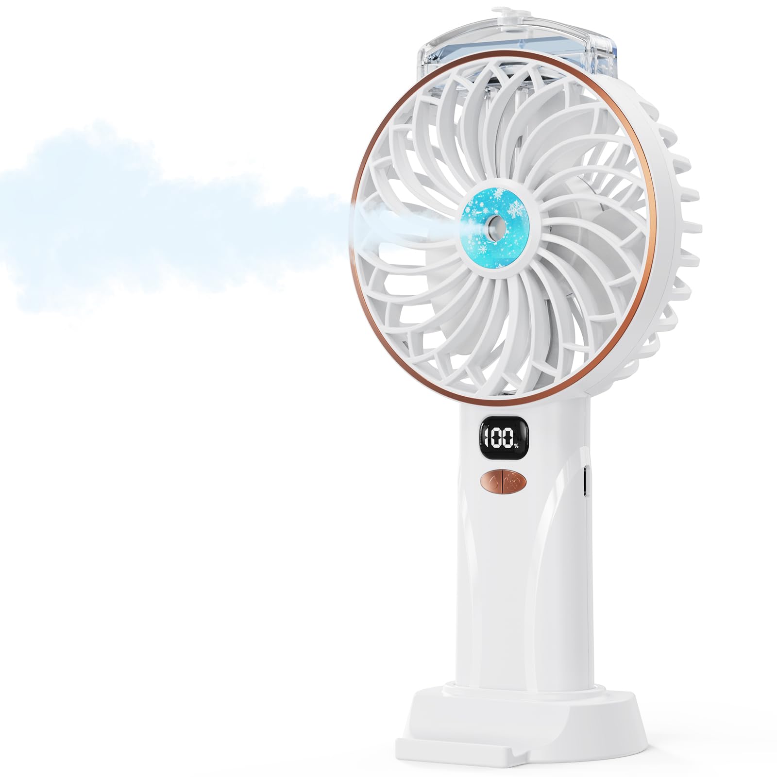 Ventilateur De Bureau USB Rechargeable 4000mAh - Inclinaison 180°, Télécommande, écran, Silencieux, Portable - 3