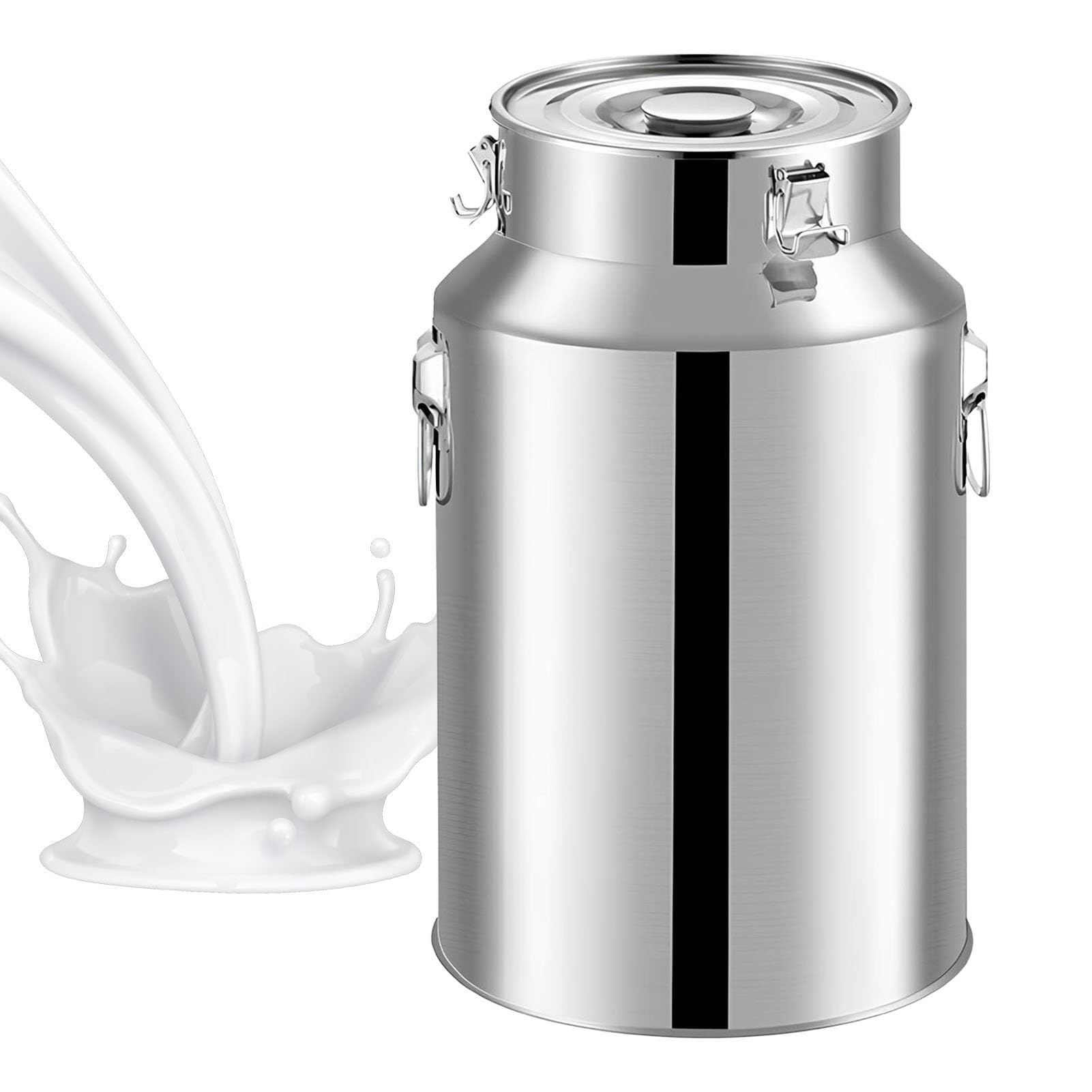 SaryEdge Stainless Milk Bucket 201 Stainless Milk Bucket Airtight Storage Milk Cans Milk Pail Oil Tea Tank with Silicone Sealed Lid for Liquid Storage and Tran,76L