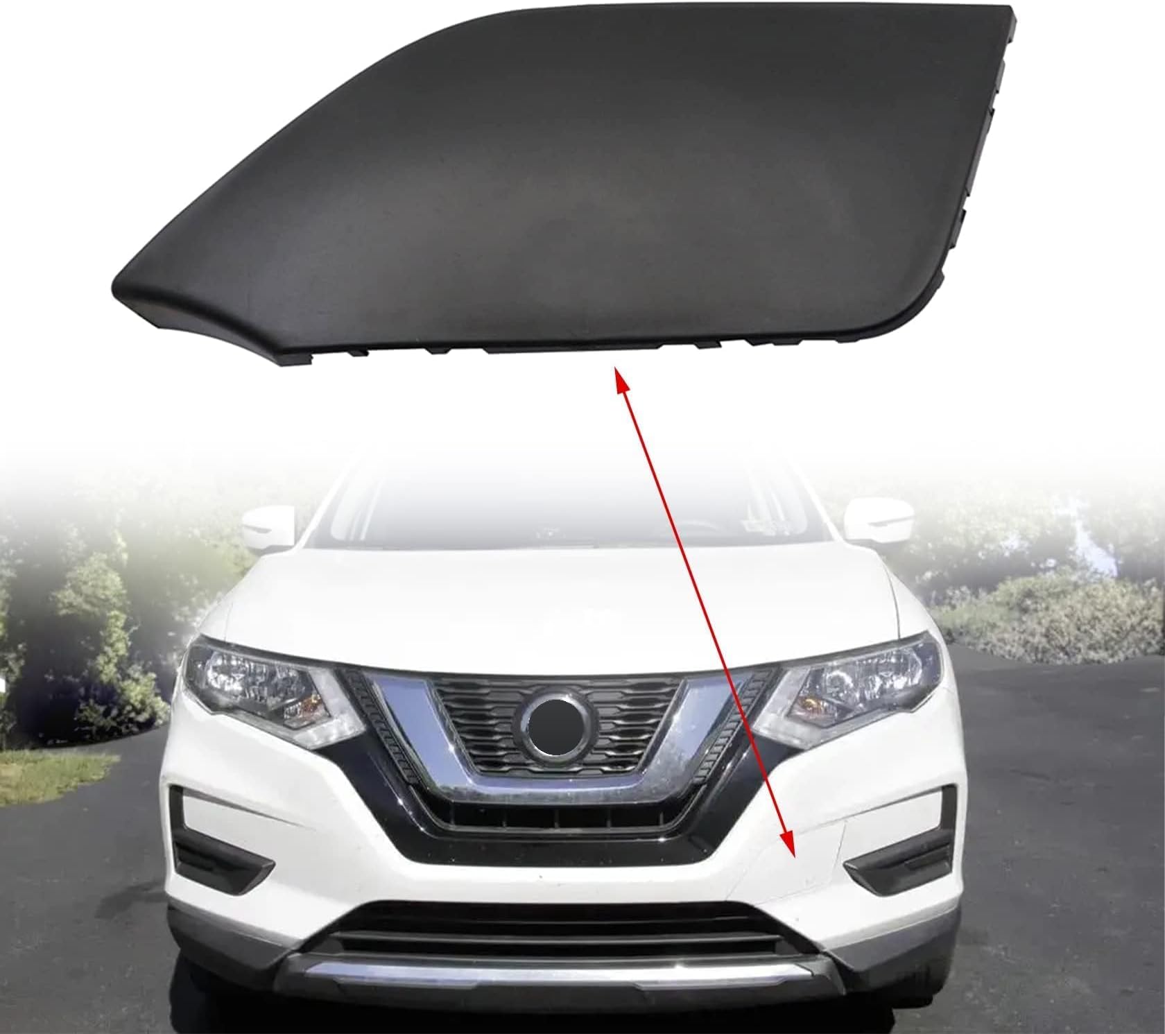 FZJDSD Front Bumper Tow Hook Cover 622A0-6FL0H Compatible with Nissan Rogue CVT AWD FWD Rogue Hybrid 2017 2018 2019 2020 Replace 622A0-6FV0A