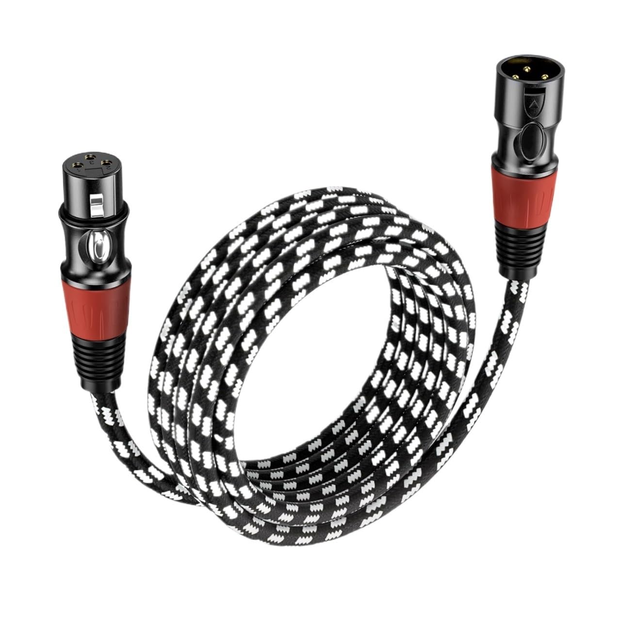 3-poliger XLR-Stecker auf Buchse, symmetrisches Mikrofonkabel, vergoldet, XLR-Kabel (rot, 5 m)