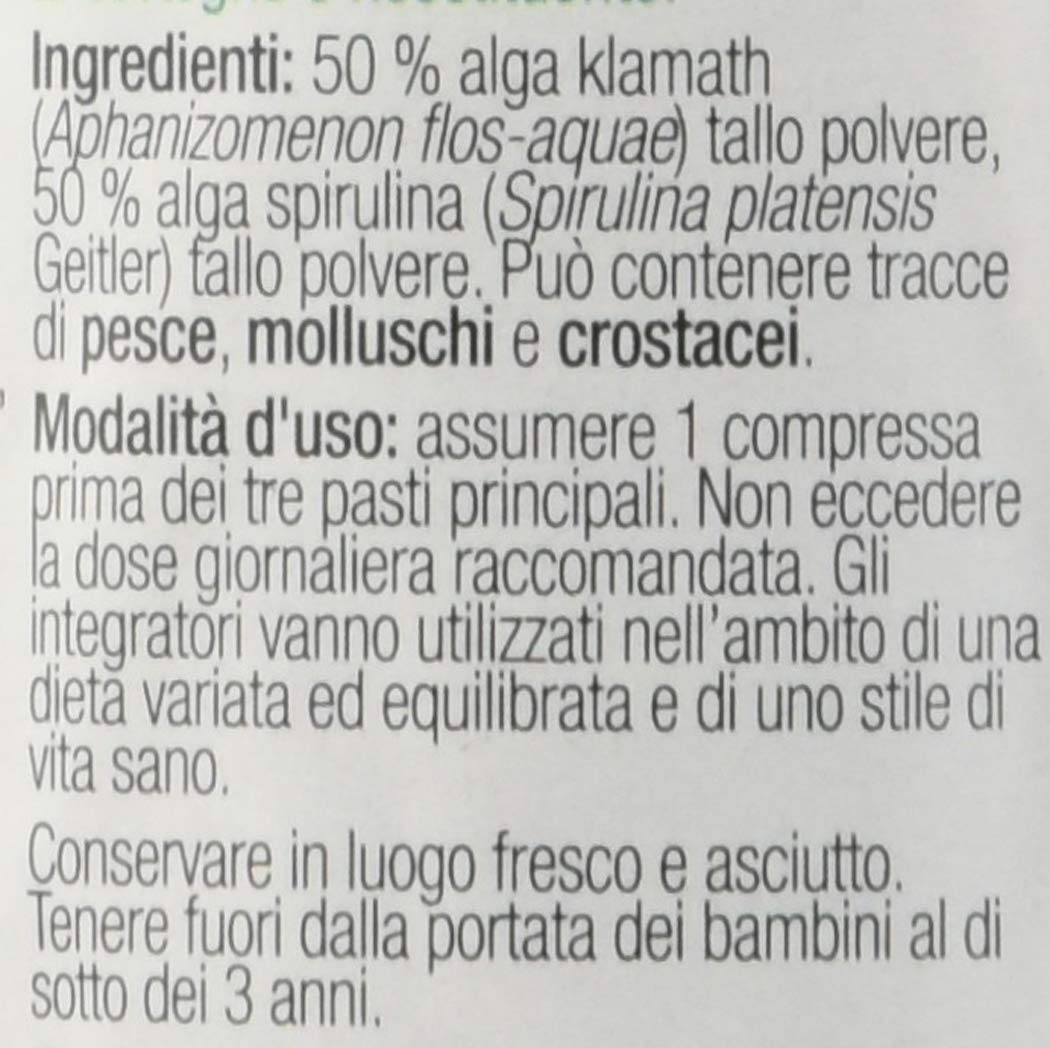 Santiveri Sa 48892 Alga Klamath con Alga Spirulina, Integratore Alimentare, 70 compresse