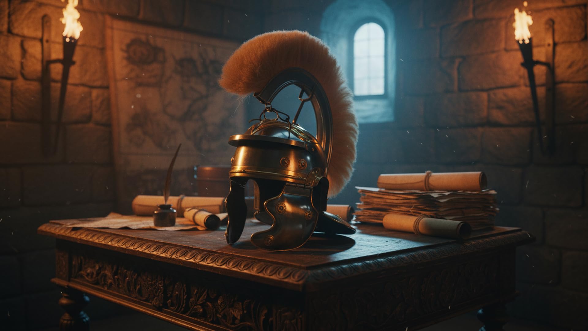 Roman Centurion Helm – Weiß Plume