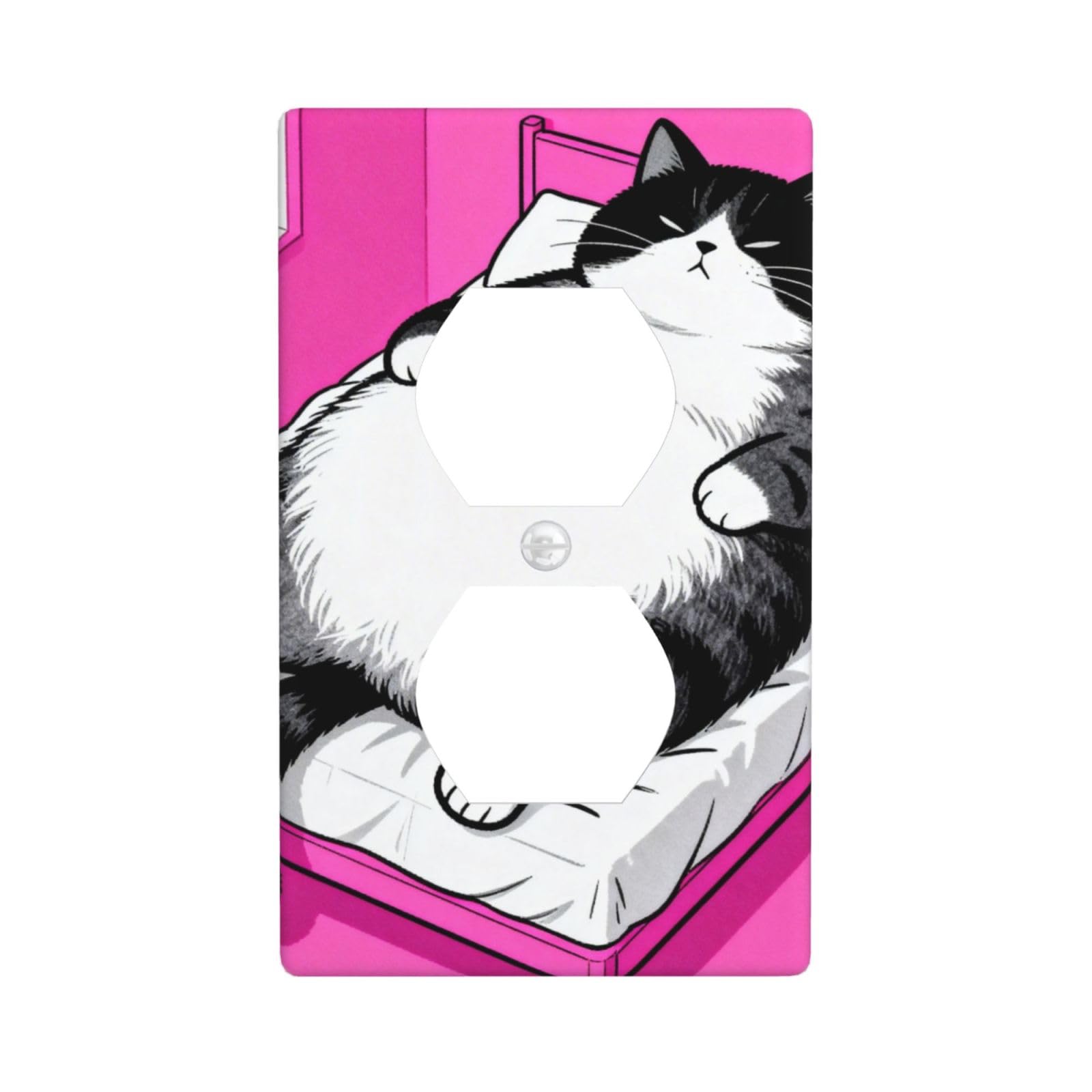 Giant cat Decorative Switch Plate Cover-Unbreakable Polycarbonate Wall Plate for Home Office, 1 Gang with Screws