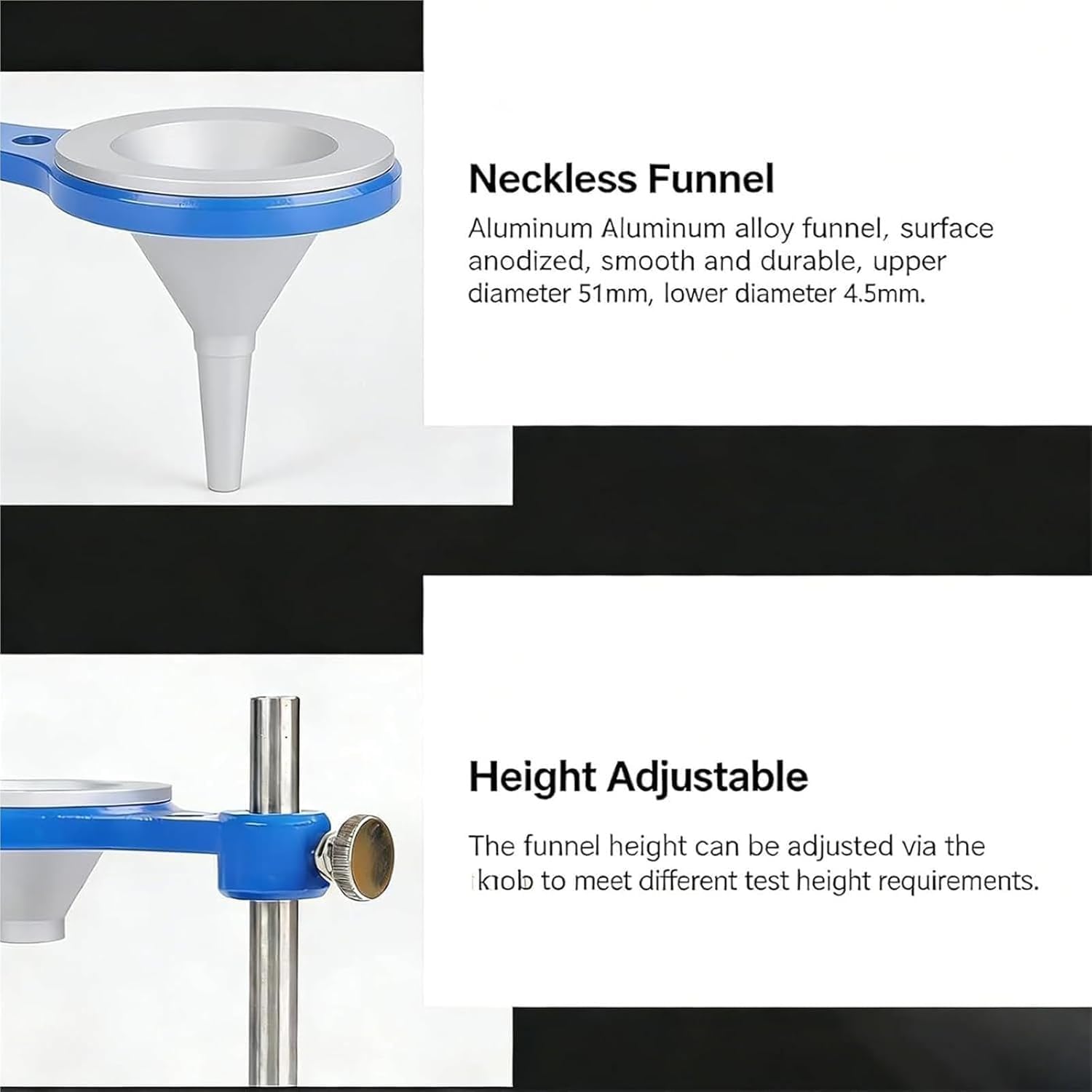 Probador de tasa de hinchazón del suelo: kit de prueba de índice de hinchazón sin tierra para medición del suelo, incluye embudo, taza de acero inoxidable de 10 ml y varilla de agitación