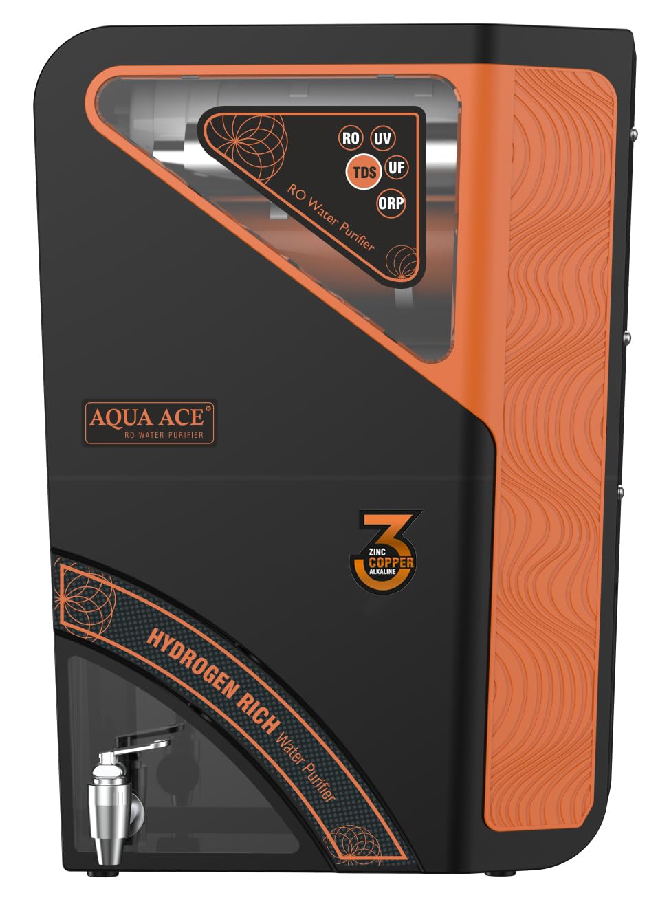 RO Water Purifier with Zinc Copper and Alkaline Fiter Technology Purification, UV, UF and TDS Controller | 12Liter | Fully Automatic Function and Best For Home and Office (Black)