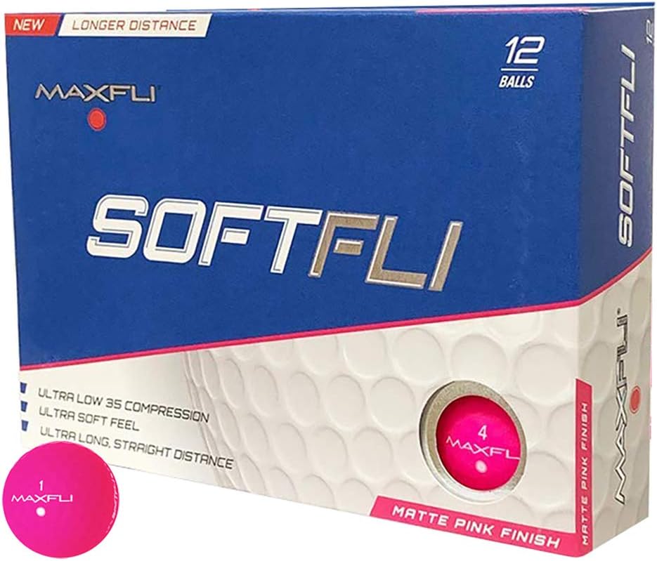 Maxfli SoftFli Low Compression Matte Finish Golf Balls (Pink)