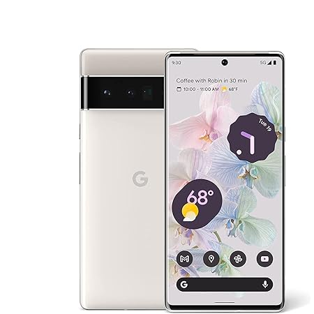 Google Pixel 6 Pro - 5G 6.71" AMOLED - Unlocked Smartphone with Advanced Pixel Camera and Telephoto Lens - 128GB - Cloudy White (Renewed)