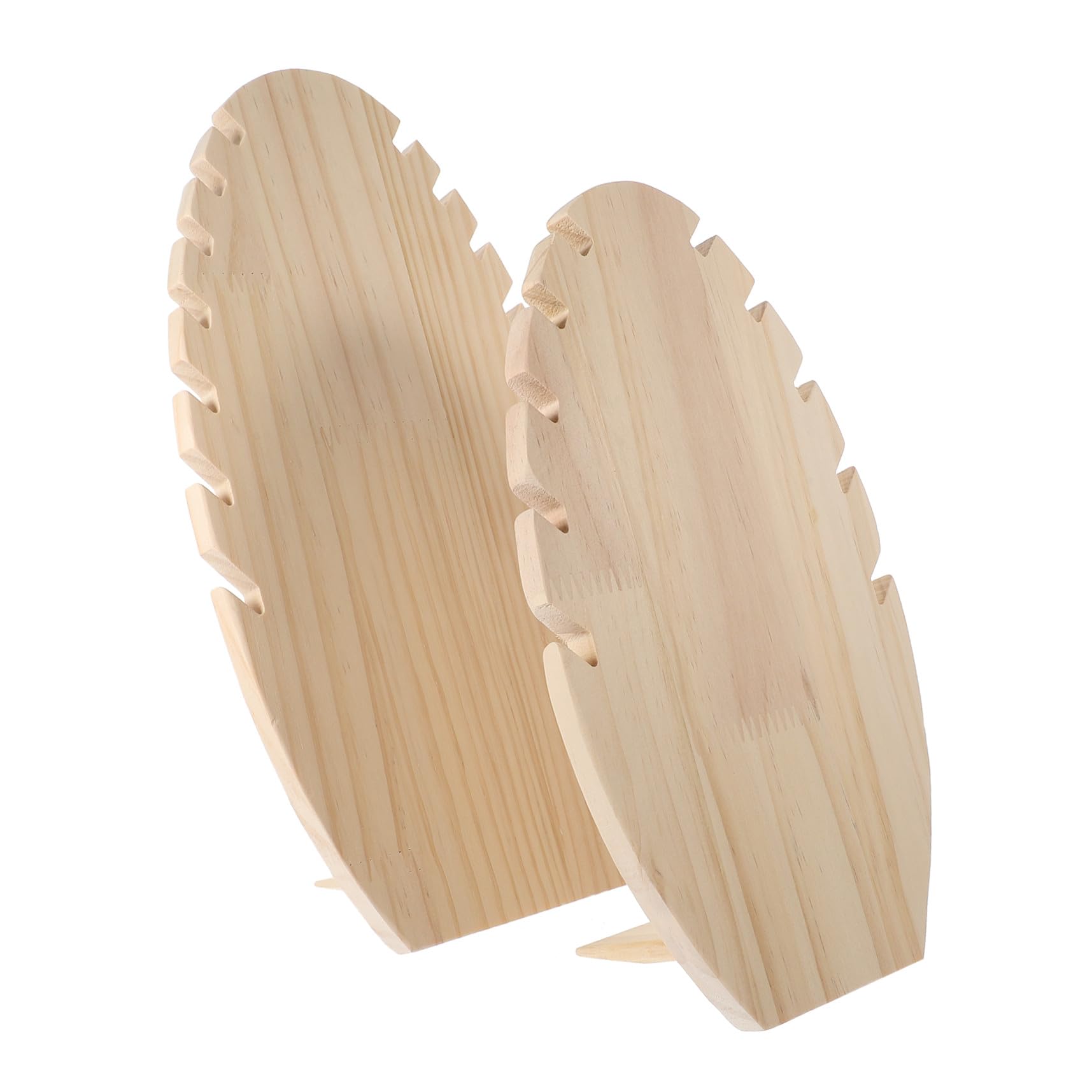 VILLCASE 2 Stück Schmuckständer Holz und Schlitzen Stabile Tisch dekoration für Halskettenaufbewahrung und Schmuckpräsentation Elegantes Display für Laden Messen und Zuhause