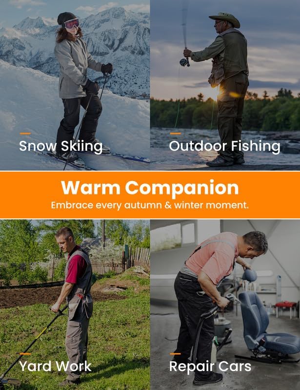 HENNCHEE Heated Insulated Bib Overalls for Women with 16000mAh Battery, Outdoor Snow bibs Warm Skiing Snowboard Pants - Image 8