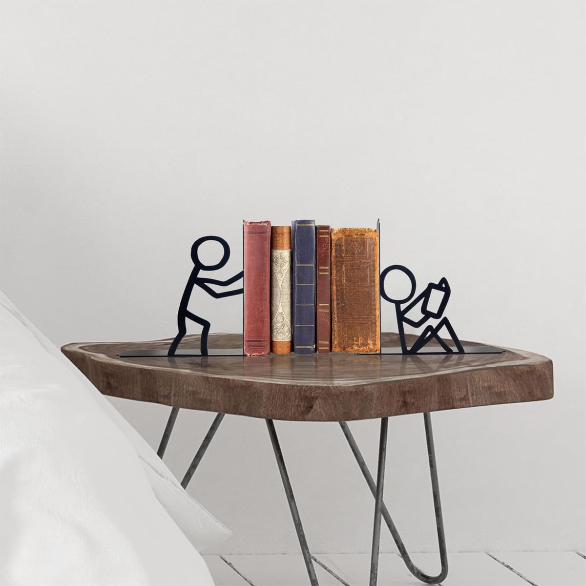 2 sujetalibros Decorativos de Metal – Lindo rincón de Lectura para Escritorio y estantería, Regalo para los Amantes de los Libros