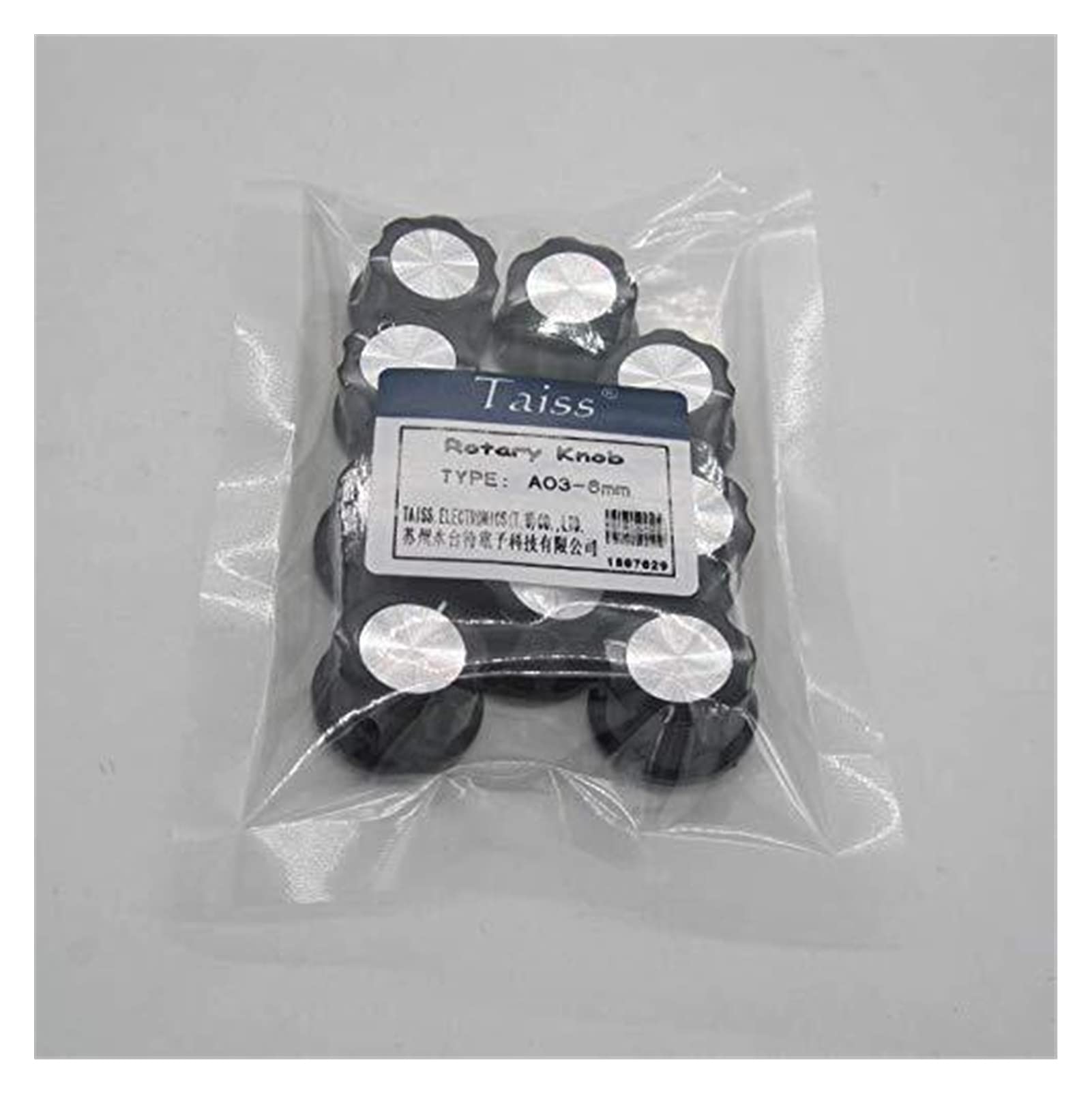 10 X Adjustable Potentiometer Knobs For 6mm Shaft - Silver Top Rotary Caps