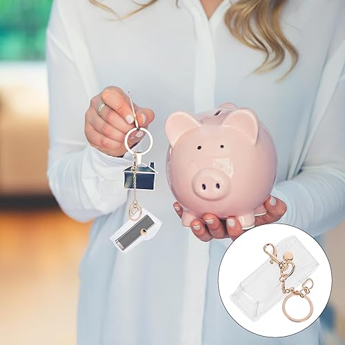 Miniatura 4 de Estuche transparente para llavero, funda con clip, estuche transparente para lápiz labial, llavero y brillo de labios, bolsa de bolsillo para