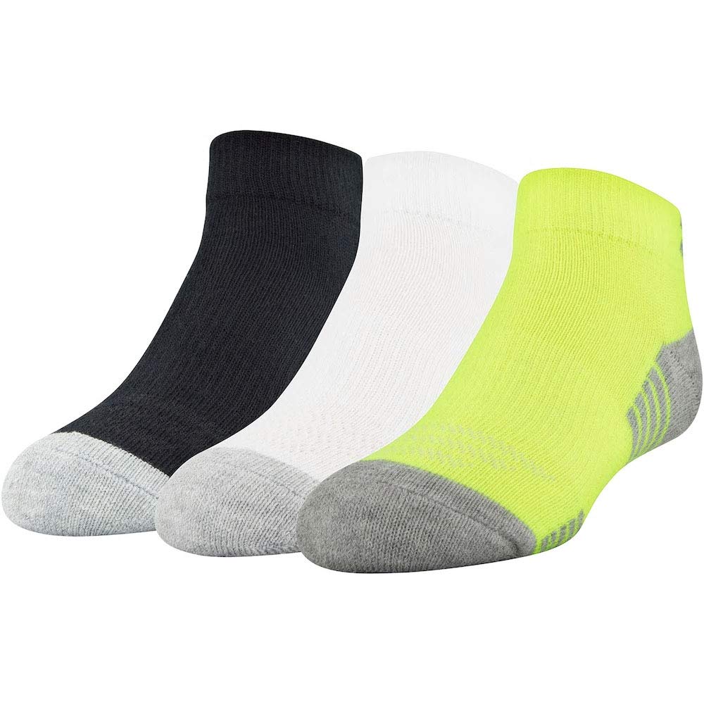 Under Armour Boy`s 3-Pack HeatGear Low-Cut Cushioned Socks