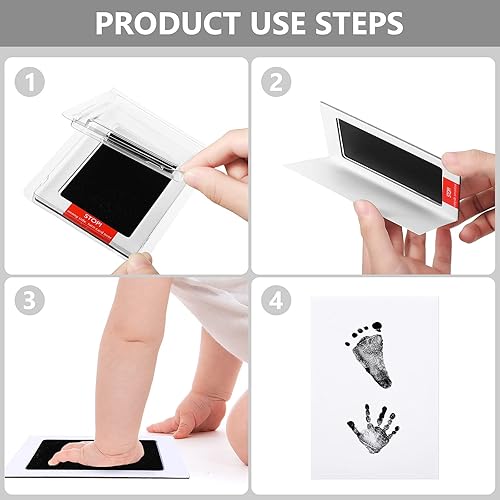 Miniatura 5 de Outus Clean Touch - Almohadilla sin tinta para huellas de manos y huellas de bebé, kit de huellas de huellas de huellas para perros, 6 almohadillas