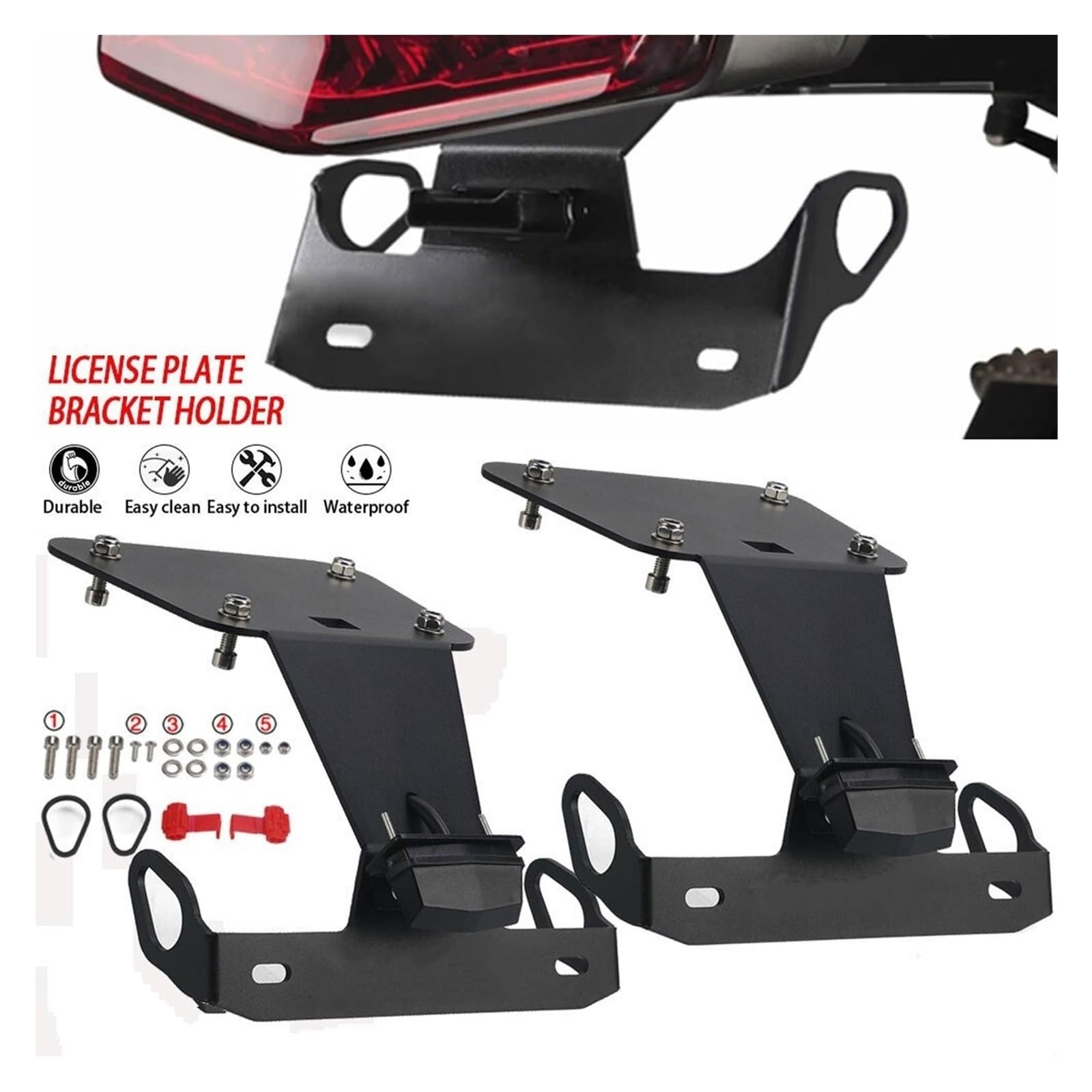 Support De Plaque D'immatriculation Convient pour Garde-Boue Arrière, pour Yamaha MT03, MT25 (2015-2023), YZFR25, YZFR3 Support Plaque immatriculatio