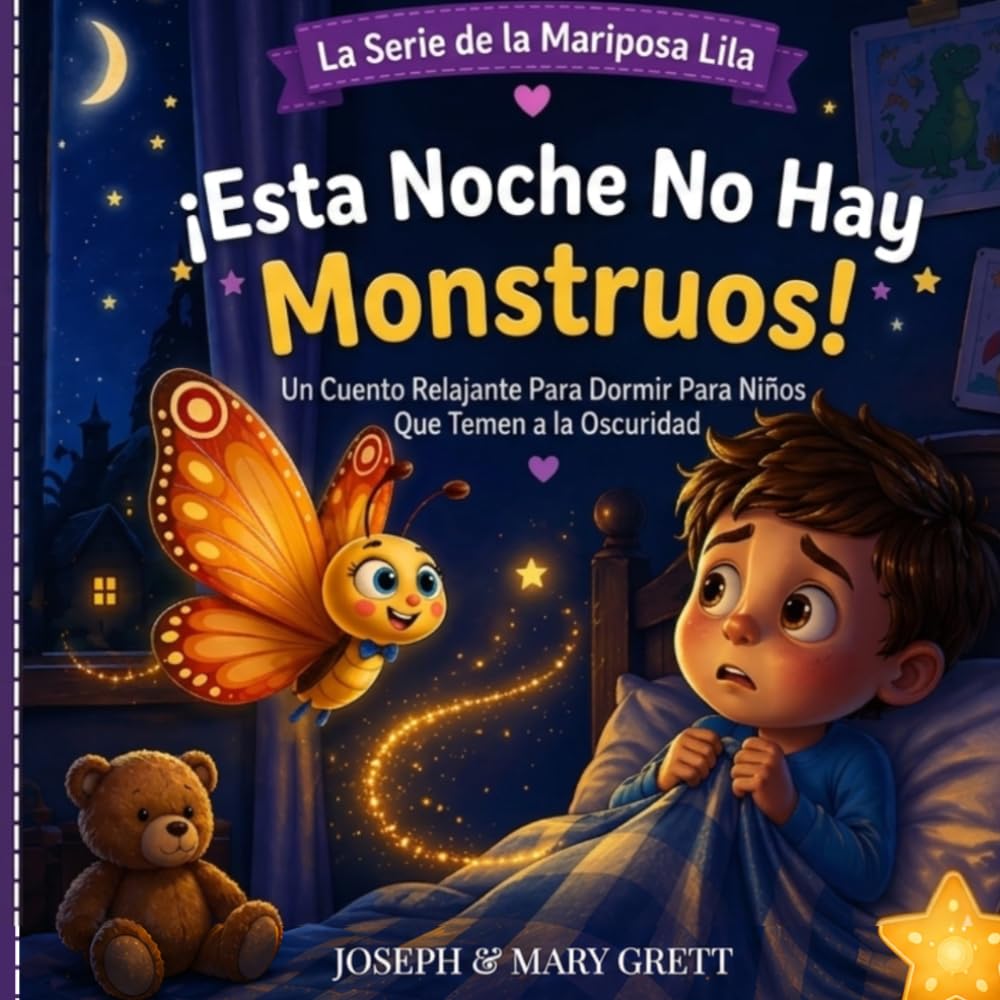 Esta noche no hay monstruos: cuento infantil para dormir sin miedo a la oscuridad: Historia calmante para niños con ansiedad nocturna (3–8 años) | Serie Lila la Mariposa Valiente