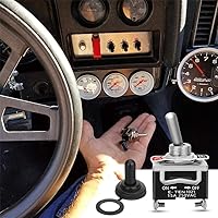 Vista 7 de 2 piezas de interruptor basculante 12V SPST de encendido/apagado impermeable para uso marino, interruptor de un polo de 15A 250V CA de metal sólido