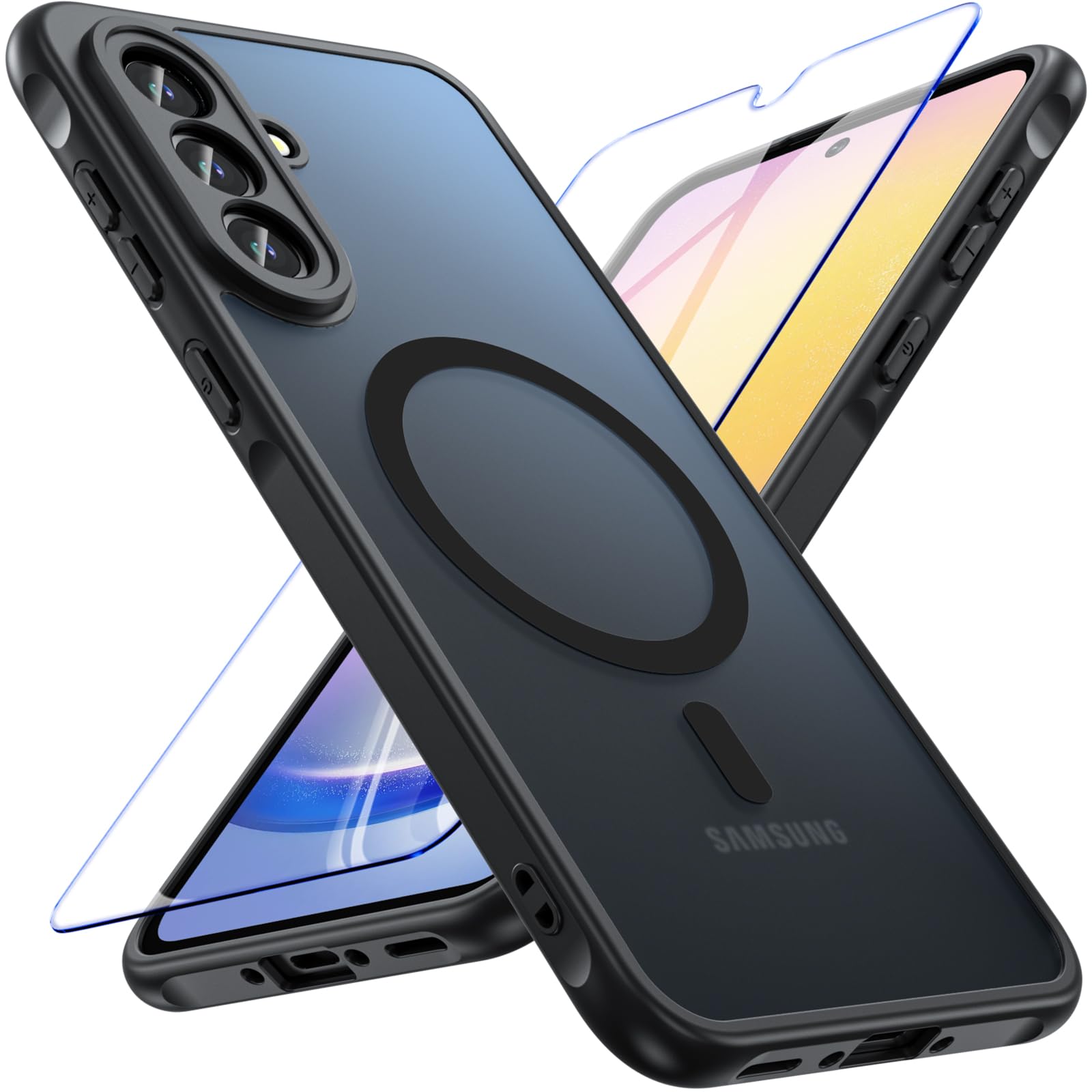 Amazon.com: Fin2feel for Samsung Galaxy A36 5G Case Magnetic, Galaxy A36  Phone Case with Screen Protector [Compatible with MagSafe], Matte Back Slim  Shockproof Protective Case for Samsung Galaxy A36, Black : Cell