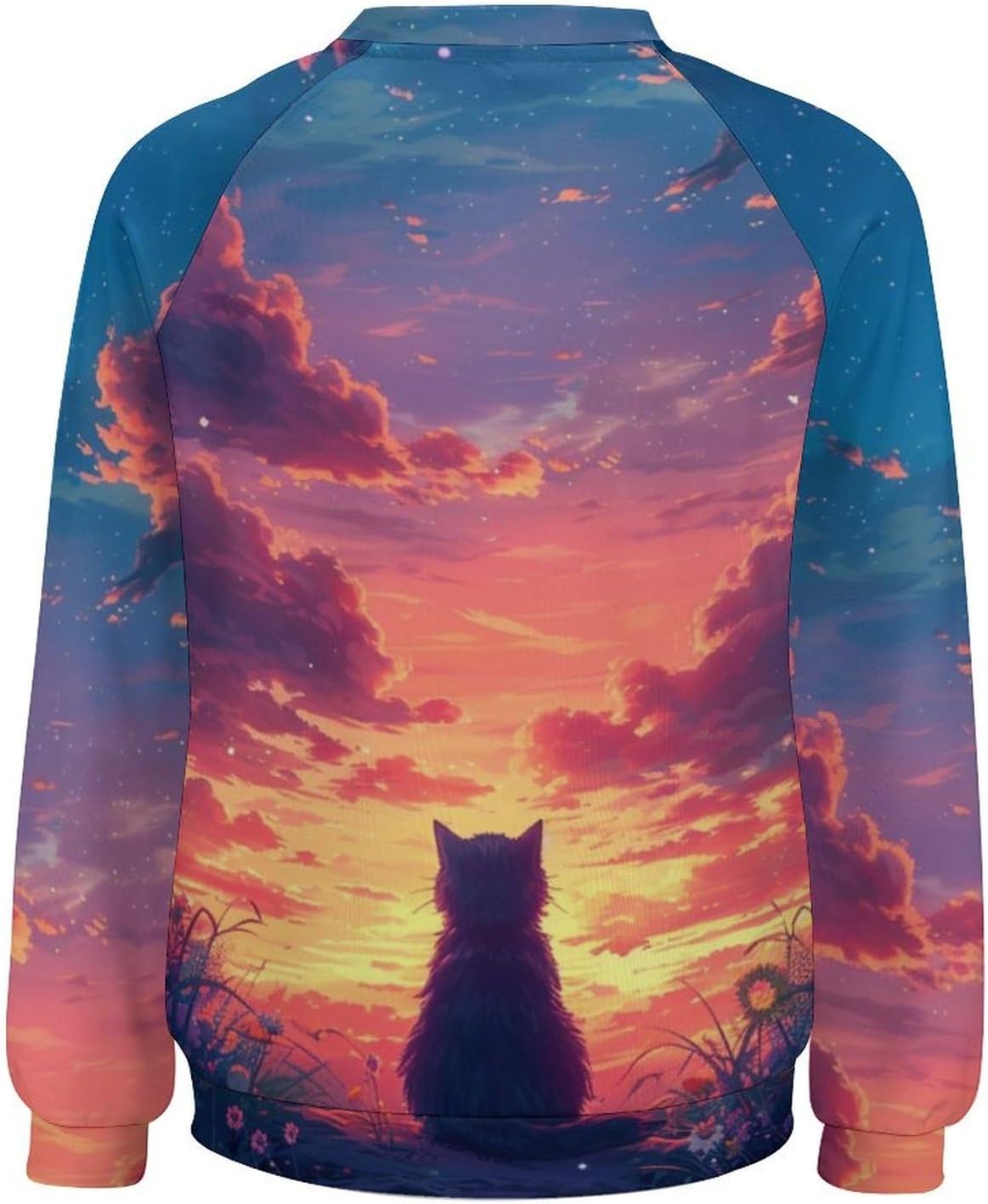 Long Sleeve Shirts for Women Cat Printed Fall Winter Dressy Holiday Casual Fashion Crewneck Tunic Tee Shirts - Image 5